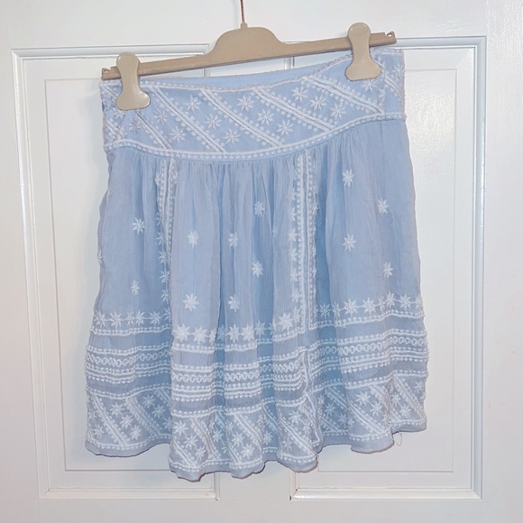 Isabel Marant Light Blue Embroidered Skirt size 40 - Picture 2 of 8
